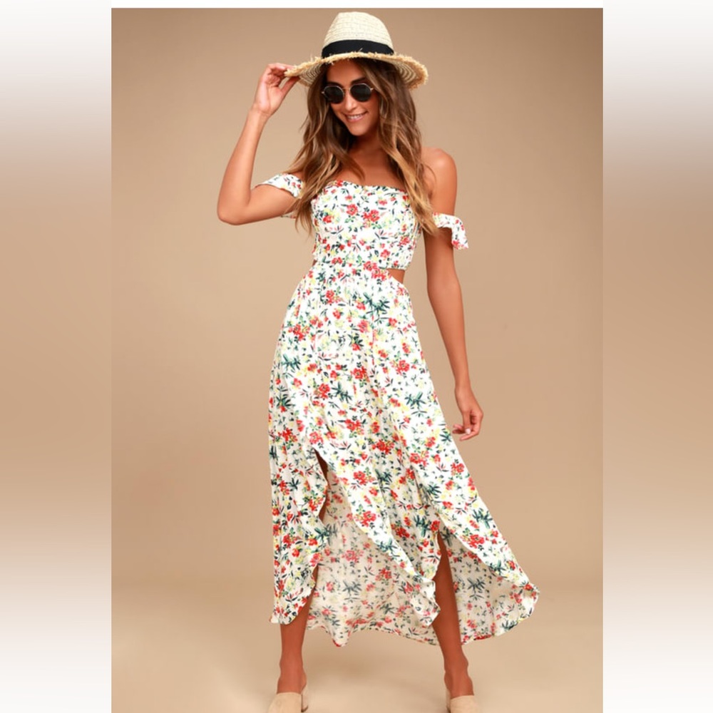 Lulu’s High Low Strapless Midi Dress